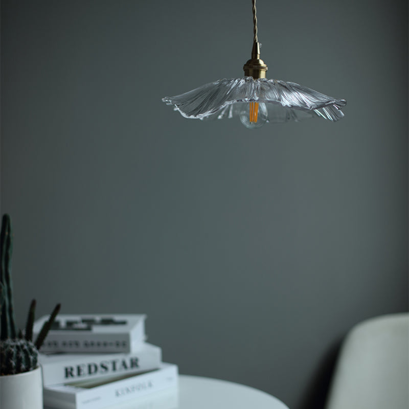 Luminária Pendente Flor de Vidro Vintage