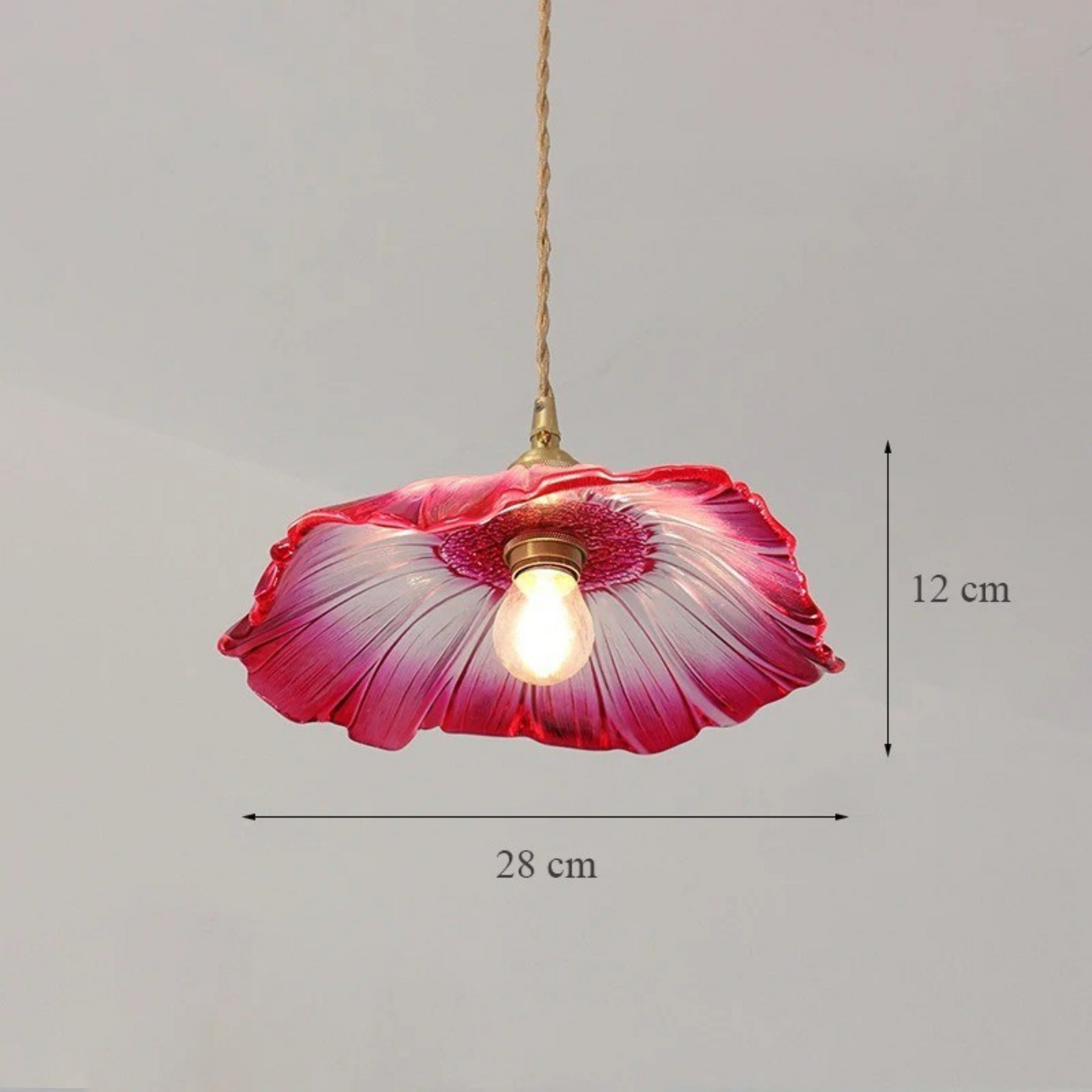 Luminária Pendente Flor de Vidro Vintage