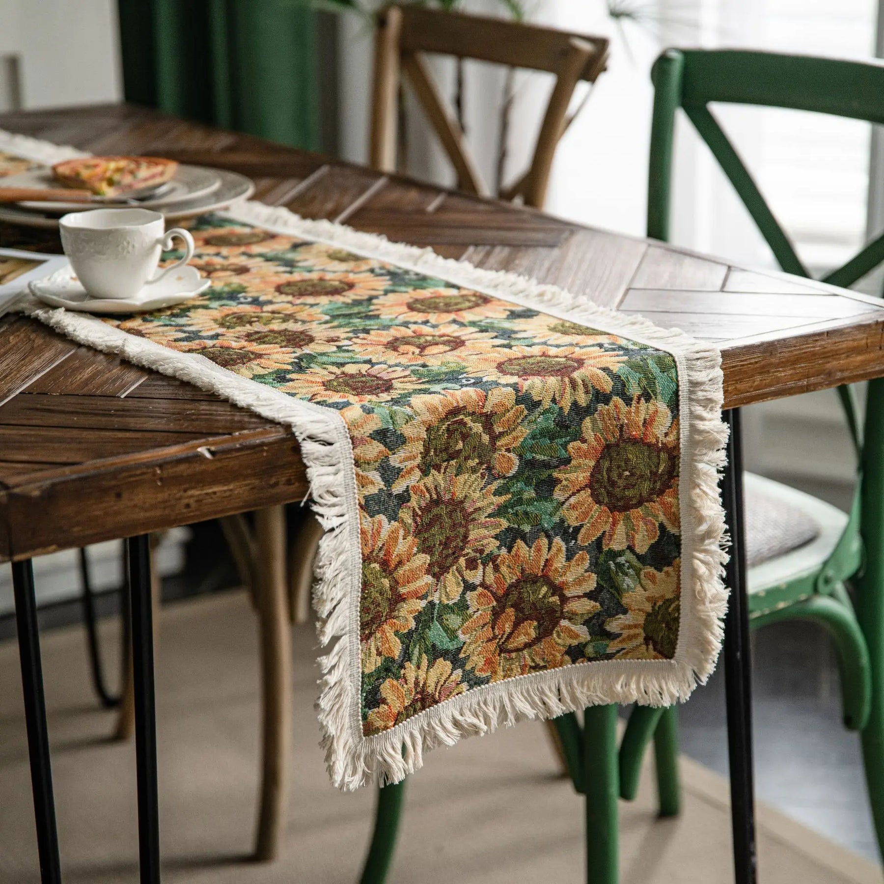 Corredor De Mesa De Girassol Para Decoração, Jacquard Craft, Mesa De Chá, Festa, Casamento, Decoração De Férias, Melhor Escolha