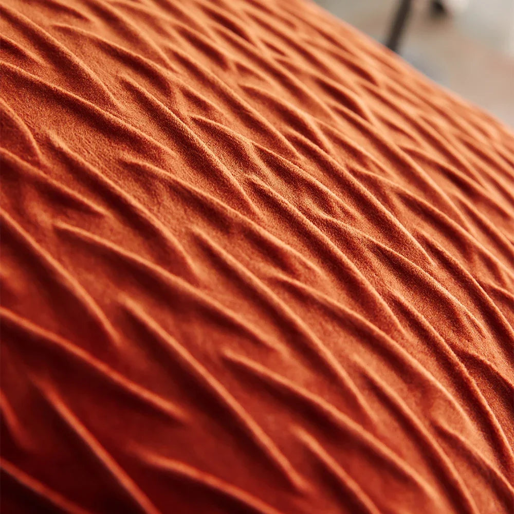 Capa De Almofada Geométrica Laranja em Veludo