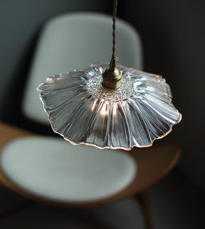 Luminária Pendente Flor de Vidro Vintage