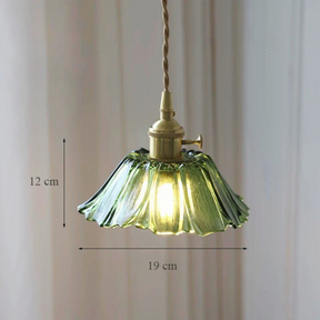 Luminária Pendente Flor de Vidro Vintage