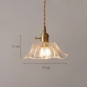 Luminária Pendente Flor de Vidro Vintage