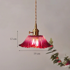 Luminária Pendente Flor de Vidro Vintage