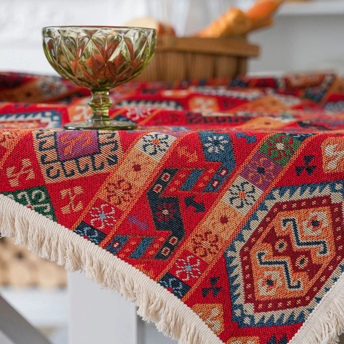 Vintage algodão e linho borla tabela corredor, tecido jacquard, café mesa decoração, festa de Natal, casamento, cozinha, casa