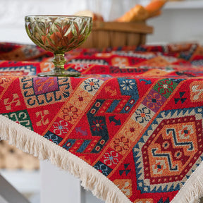 Vintage algodão e linho borla tabela corredor, tecido jacquard, café mesa decoração, festa de Natal, casamento, cozinha, casa