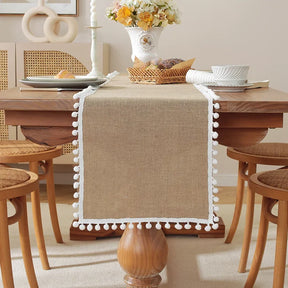 Corredor de mesa de juta natural com borlas rústico fazenda boho corredor de mesa para casa decoração de mesa de jantar boêmio decoração de casamento