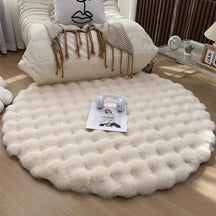 Decoração do quarto tapetes redondos de pelúcia para sala estar 2024 antiderrapante peludo tapete macio área quarto cabeceira tapetes macios
